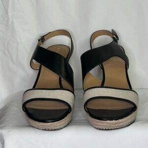 Naturalizer Women's Wedge Black/ Linen size 11